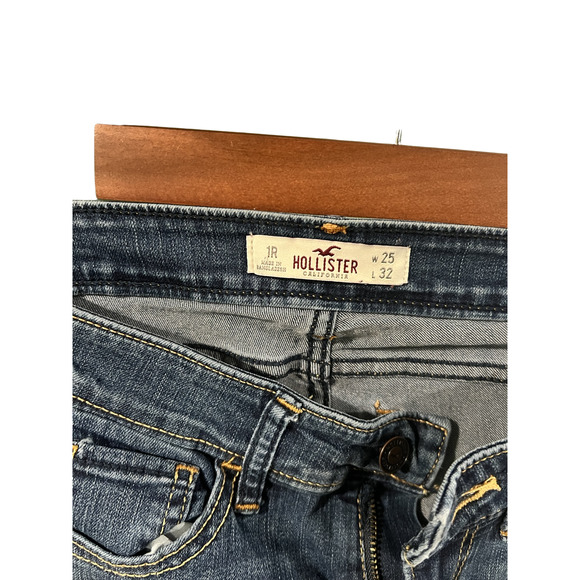 Hollister Skinny Fit Distress Ripped Denim Jeans Medium Wash Size W25 L32 - Picture 7 of 8